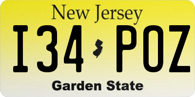 NJ license plate I34POZ