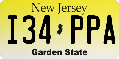 NJ license plate I34PPA