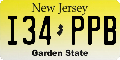 NJ license plate I34PPB