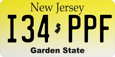 NJ license plate I34PPF