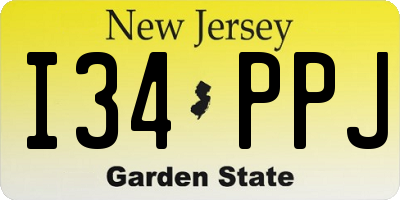 NJ license plate I34PPJ
