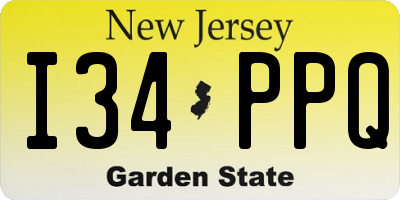 NJ license plate I34PPQ