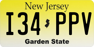 NJ license plate I34PPV