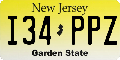 NJ license plate I34PPZ