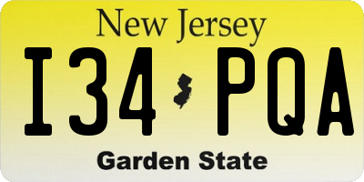 NJ license plate I34PQA