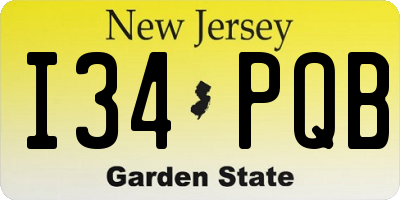 NJ license plate I34PQB
