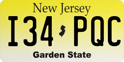 NJ license plate I34PQC