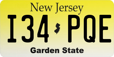 NJ license plate I34PQE