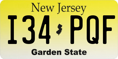 NJ license plate I34PQF