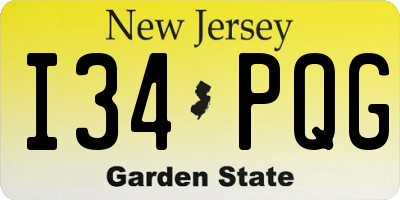 NJ license plate I34PQG