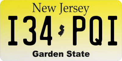NJ license plate I34PQI