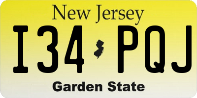 NJ license plate I34PQJ