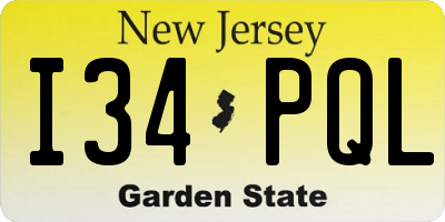 NJ license plate I34PQL