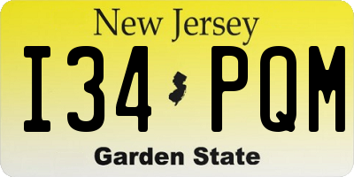 NJ license plate I34PQM
