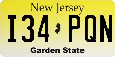 NJ license plate I34PQN