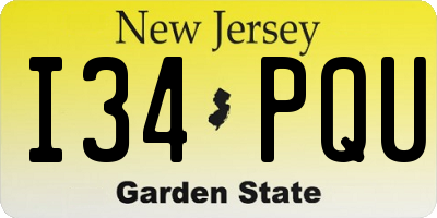 NJ license plate I34PQU
