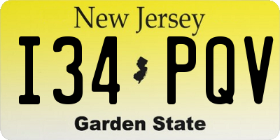 NJ license plate I34PQV