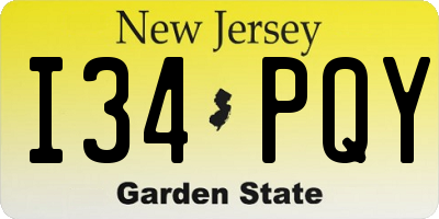 NJ license plate I34PQY