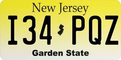 NJ license plate I34PQZ