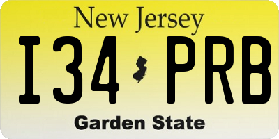 NJ license plate I34PRB