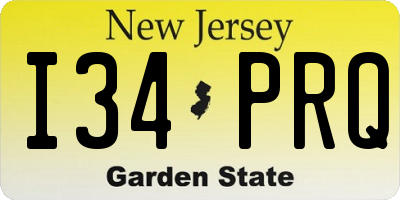 NJ license plate I34PRQ