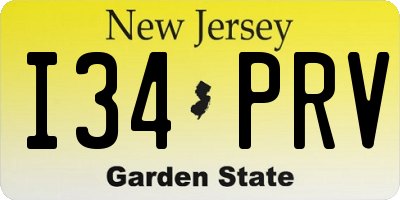 NJ license plate I34PRV
