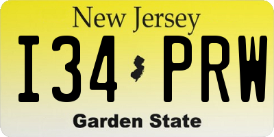 NJ license plate I34PRW
