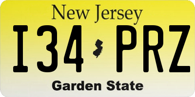 NJ license plate I34PRZ