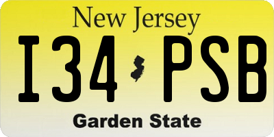 NJ license plate I34PSB