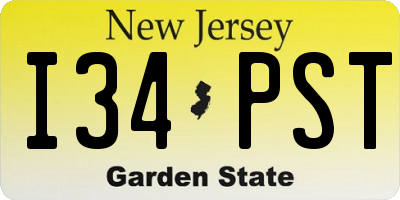 NJ license plate I34PST