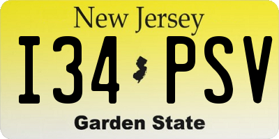 NJ license plate I34PSV