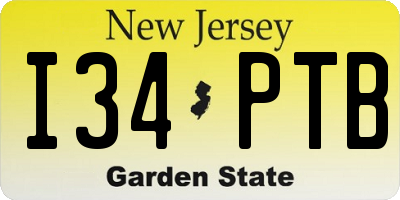 NJ license plate I34PTB