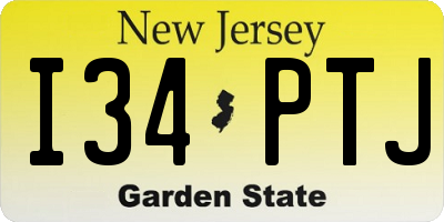 NJ license plate I34PTJ