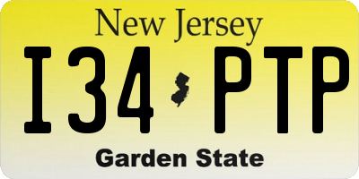 NJ license plate I34PTP