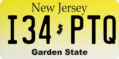 NJ license plate I34PTQ