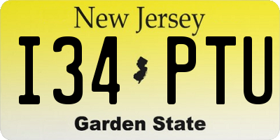 NJ license plate I34PTU