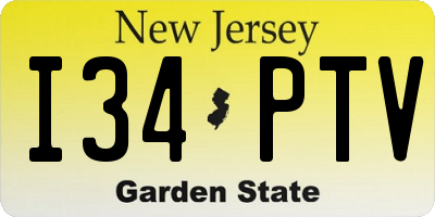 NJ license plate I34PTV