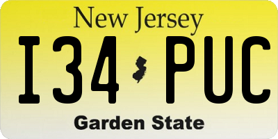 NJ license plate I34PUC