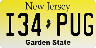 NJ license plate I34PUG