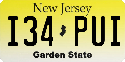 NJ license plate I34PUI