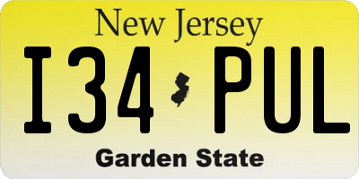 NJ license plate I34PUL