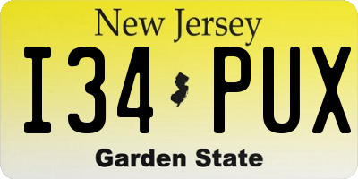 NJ license plate I34PUX