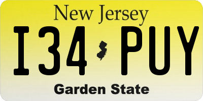 NJ license plate I34PUY