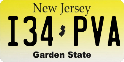 NJ license plate I34PVA