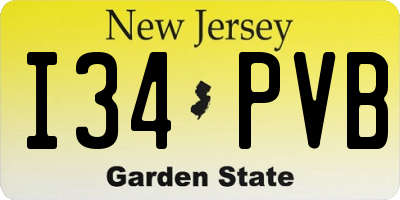 NJ license plate I34PVB