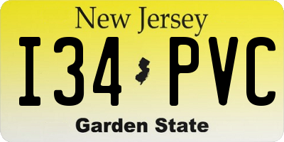 NJ license plate I34PVC