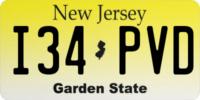 NJ license plate I34PVD