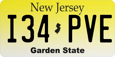 NJ license plate I34PVE