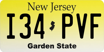 NJ license plate I34PVF