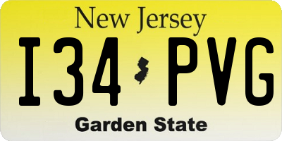 NJ license plate I34PVG